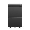 2 Drawer Metal Mobile File Cabinet, Rolling File Cabinet with Lock for Hanging Legal/Letter/A4 Size,Fully Assembled Except Wheels - 2 of 4