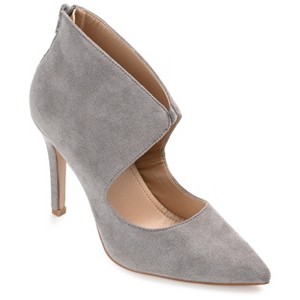 Journee Collection Womens Junniper Back Heel Zip High Stiletto Pointed Toe Pumps - 1 of 4