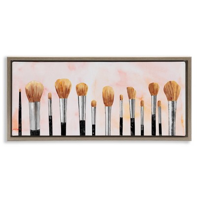 Stupell Industries Pink Makeup Brush Collection, 31" x 14"