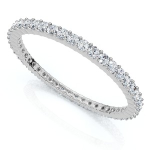 Pompeii3 3/4Ct Diamond Eternity Ring 14k Gold or Platinum Wedding Band Lab Created - 1 of 4