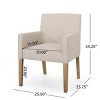 Coolbibila 1PC Modern Fabric Upholstered Dining Arm Chair,Wooden Rubberwood Legs Barrel Cushioned Living Room Kitchen Armrest Side Chair - 4 of 4