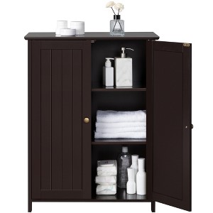 Yaheetech Free-Standing Bathroom Cabinet Double Door Kitchen Cupboard with Adjustable Shelves - 1 of 4