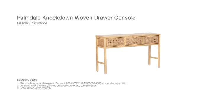 Palmdale Woven Drawer Console Natural - Threshold&#8482; designed with Studio McGee, 2 of 9, play video