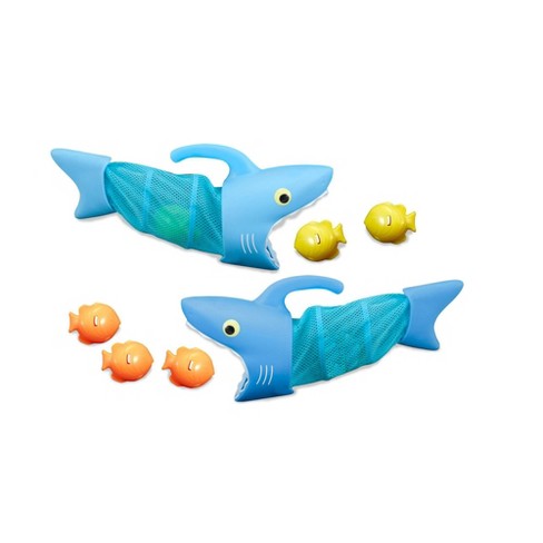 Melissa & Doug Sunny Patch Spark Shark Fish Hunt Pool Game With 2 Nets and 6 Fish to Catch - image 1 of 4