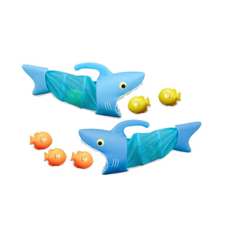Melissa &#38; Doug Sunny Patch Spark Shark Fish Hunt Pool Game With 2 Nets and 6 Fish to Catch, 1 of 14