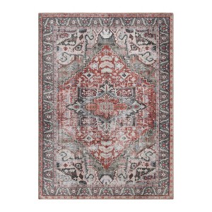 Modern Farmhouse Rustic Medallion Border Indoor Area Rug or Runner by Blue Nile Mills - 1 of 4