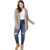 Agnes Orinda Women's Plus Size Lightweight Knit Open Front Long Sleeve Cardigans - 3 of 4