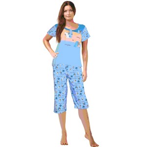 JEFFRICO Womens Pajamas For Women Capri Set Sleepwear Soft Pajamas - 1 of 4