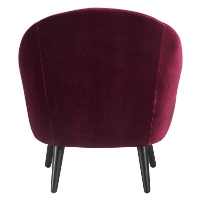 Elegant Black Velvet Barrel Accent Chair with Ottoman
