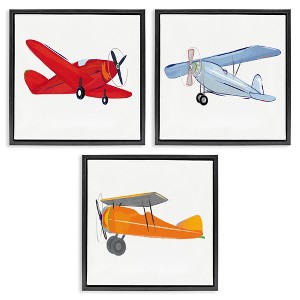 Stupell Industries Triple Colorful Airplanes Drawing, 25" x 25" - 1 of 4