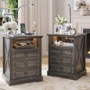 Vlsrka LED 3-Drawer Nightstand with Charging Station and Reading Light,Brown - 3 of 4