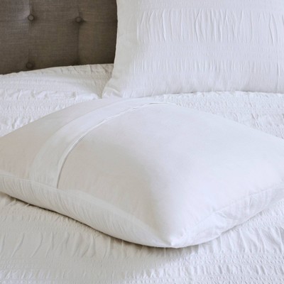 Nicolette White Cotton Seersucker Queen Duvet Cover Set