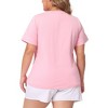 Agnes Orinda Women's Plus Size Basic Casual V Neck Short Sleeve Plain T-shirts - 4 of 4