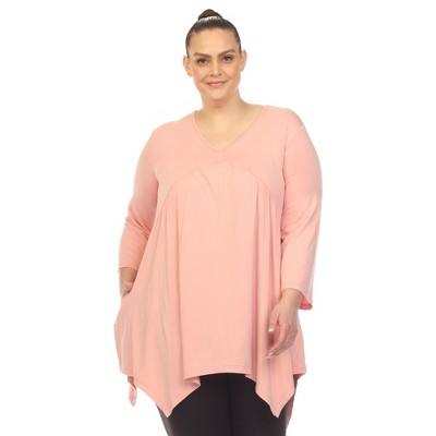 Plus Size Empire Cut V-Neck Tunic Top