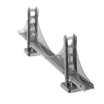 Metal Earth Golden Gate Bridge 3D Metal Model Kit, Architecture Series, Easy Difficulty, 1 Sheet
