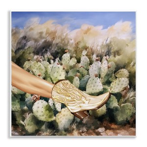 Stupell Industries Cowgirl Boot & Cactus, 12" x 12" - 1 of 4