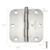 Cauldham Heavy-Duty 3-1/2" Interior Door Hinges with 5/8" Radius Corners - Satin Nickel - image 4 of 4