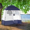 NAYSAYE Pop Up Shower Camping Tent Privacy Shelter with Two Rooms and Carry Bag for Camping Outdoor Use, Blue, 86.5"*49.2"*90.5" - 2 of 4