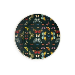 Spode Botanic Garden Harmony 12" Coupe Plate, Papilio Butterfly Accents, Green Porcelain Dish for Tableware & Picnic, Dishwasher & Microwave Safe - 1 of 4