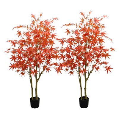 2-pack artificial trees, artificial maple trees, realistic shape, no maintenance, suitable for autumn theme decoration, party decoration