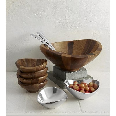 Elegant 9" Metallic Alloy Serving Bowl for Desserts and Appetizers