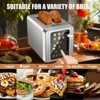 WHALL 2 Slice Smart Toaster - Stainless Steel with TouchScreen & Wide Slots, Perfect for Bagel, Reheat, Defrost, Ideal for Home & Kitchen, Mattesilver - 3 of 4