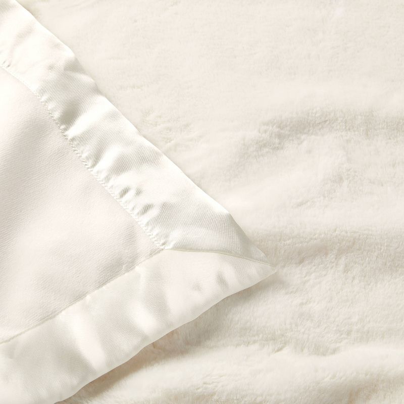 Solid Satin Edge Plush Baby Blanket - Cream - Cloud Island&#8482;, 4 of 6