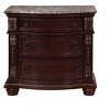 Gulches 1pc Traditional Nightstand with Marble Top, Three Drawers, Antiqued Hardware & Intricate Moldings, Solid Wood - 3 of 4
