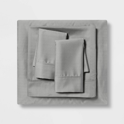 Queen 500 Thread Count Tri-Ease Printed Pattern Sheet Set Gray Herringbone - Threshold™