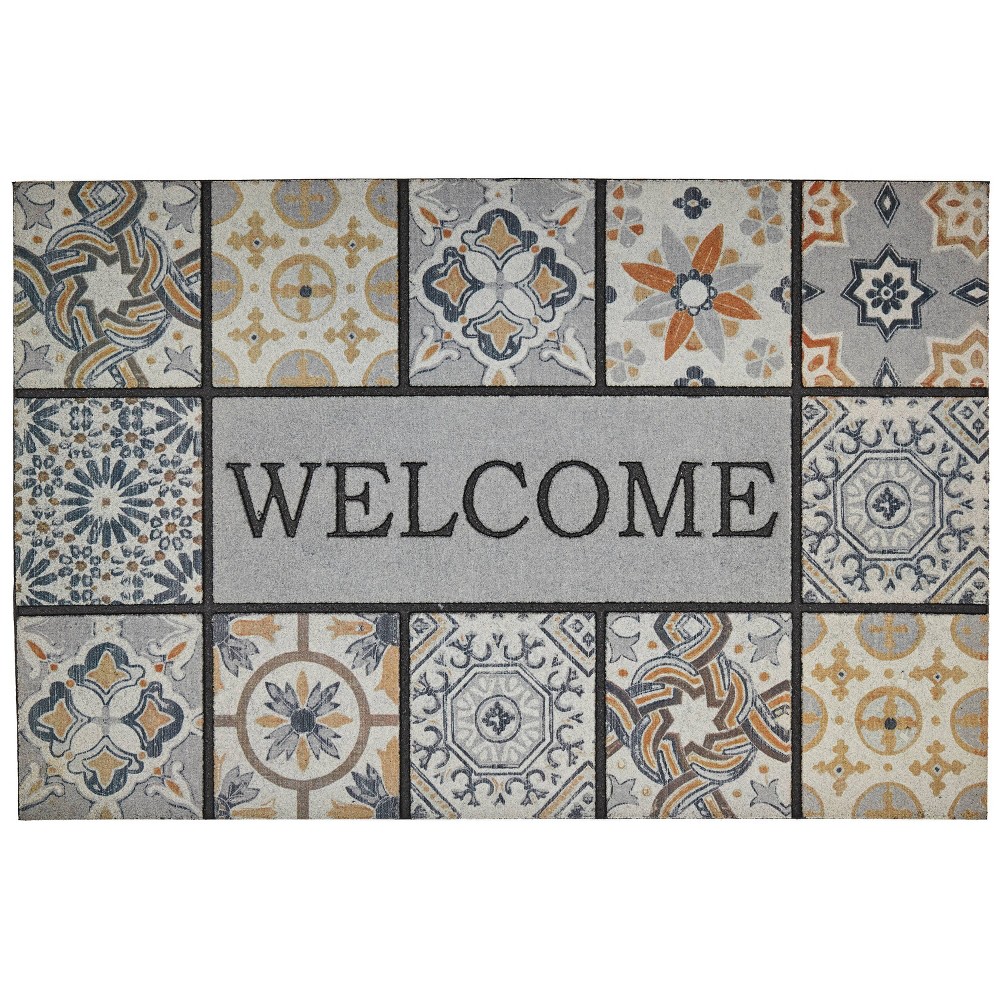 Photos - Doormat Mohawk 1'11"x2'11" 'Welcome' Patina Tiles Doorscapes Estate Mat  