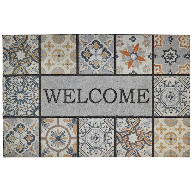 1&#39;11&#34;x2&#39;11&#34; &#39;Welcome&#39; Patina Tiles Doorscapes Estate Mat - Mohawk, 1 of 5