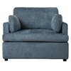 37" Accent Chair with Oversized Seat, Armrest Cushions and Elegant Angled Design for Living Room - 4 of 4