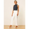 Allegra K Women's Sleeveless Frill Mock Neck Ruffle Chambray Blouse - 2 of 4