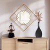 Howard Elliott 20"x20" Metal Framed Circular and Square Gold Wall Mirror: Modern Style, No Assembly, Wall Mount - 3 of 4