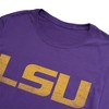 Louisiana State University Simple Distressed Logo Adult T-Shirt Purple - 3 of 4