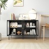 VYNXARIA Metal Sideboard Cabinet with 4 Glass Doors, Steel Locker Buffet Cabinet for Kitchen, Living Room, Coffee Bar Storage - 3 of 4