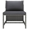 VidaXL 3 Piece Patio Sofa Set with Cushions Gray Poly Rattan - 3 of 4