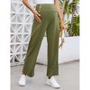 Coolmee Womens Maternity Casual Loose Fit Palazzo Pants Smocked Elastic High Waist Lounge Long Wide Leg Trousers - 2 of 4