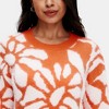 Knit & Lounge Women’s Cozy Fuzzy Knit Long Sleeve Bold Floral Print Crew Neck Pullover Sweater Soft - 2 of 4