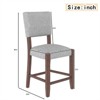 RISOKEYS Mid Century Bar Stools Set - Set of 4 Counter Stools with Back, Linen Upholstered Bar Stools with Solid Wood Legs for Dining Room - Grey - 3 of 4