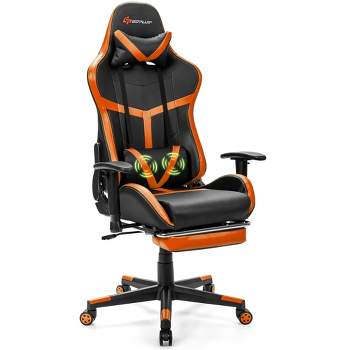vidaXL Gaming Chair with Footrest Black and Orange Fabric, 1 pcs - Kroger