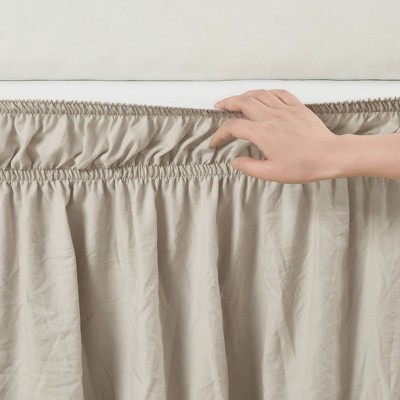 Neutral Polyester Ruched Ruffle Twin/Full Bed Skirt