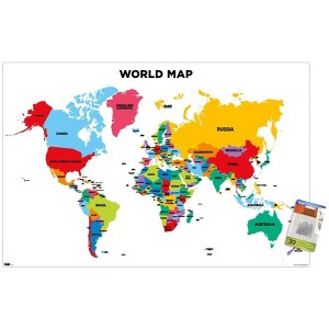 Trends International Map - World 2022 Unframed Wall Poster Prints - 1 of 4