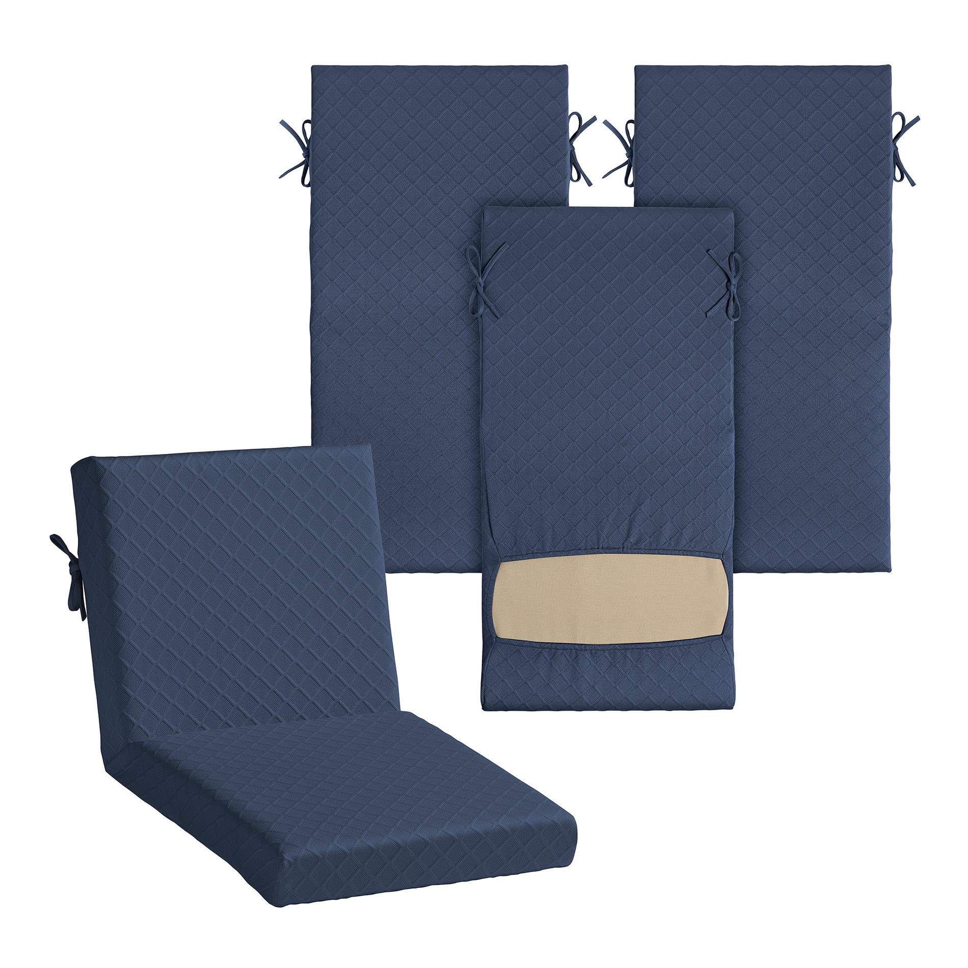 ARDEN Elastic 1-PC Dining Chair Cushion Cover (4-Pack), Stretch Knit Patio Cushion Slipcover, Fade Resistant, Machine Washable