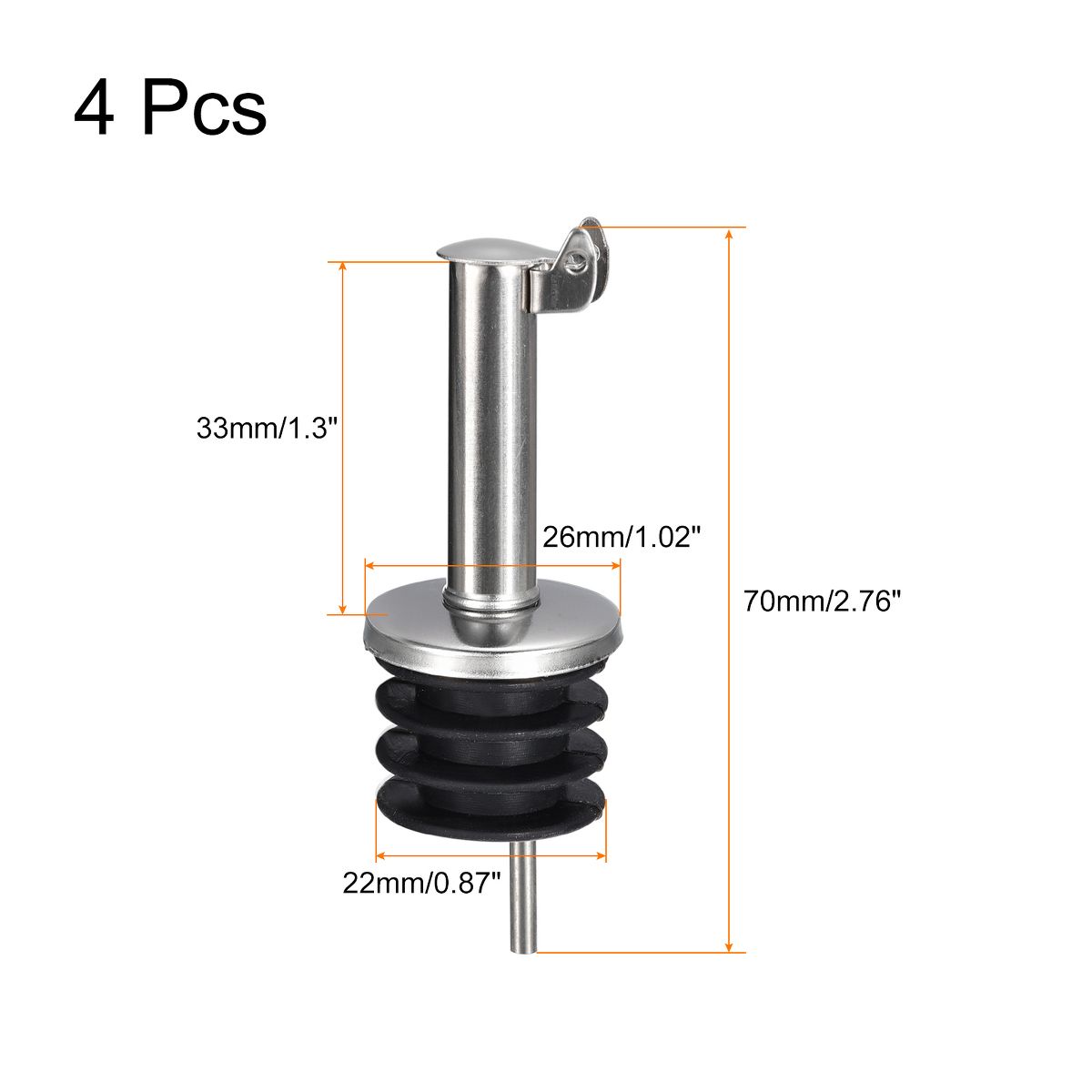 Unique Bargains Bar Supplies Oil Vinegar Dispenser Wine Stainless Steel Bottle Pourers 2.76 Inch - thumbnail 6