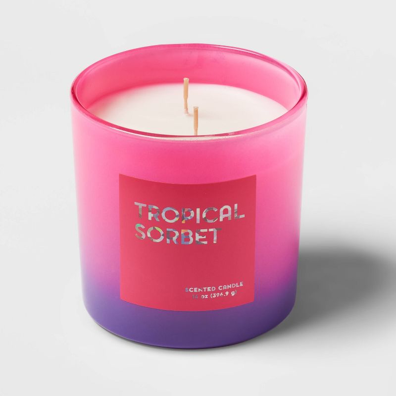 14oz Ombre Oval Candle Tropical Sorbet Hot Pink - Opalhouse&#8482;, 3 of 5