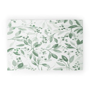 Laura Trevey Berries and Leaves Mint Welcome Mat -Society6 - 1 of 3