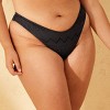 Women's Eyelet Low-Rise High Leg Extra Cheeky Bikini Bottom - Wild Fable™ Black - 4 of 4