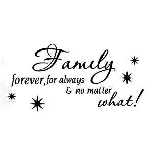 Unique Bargains Family Forever Text Pattern Home Living Room Wall Stickers Removable Decals - 1 of 4