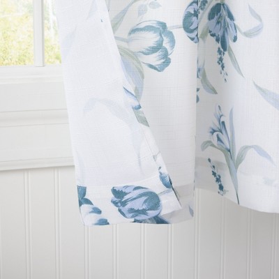 Red Linen-Blend Light-Filtering Rod Pocket Curtains, 38" x 96"